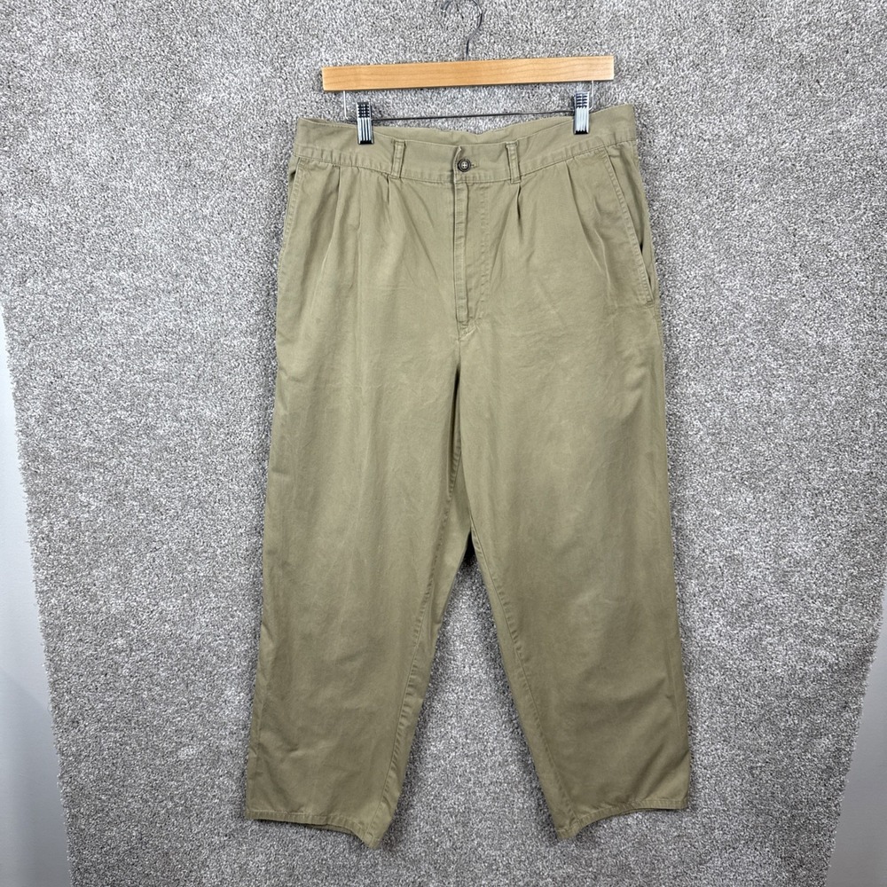 Ermenegildo Zegna Pleated Pants‎ Men's Size 32x29 Beige Wide Leg Dress Trouser